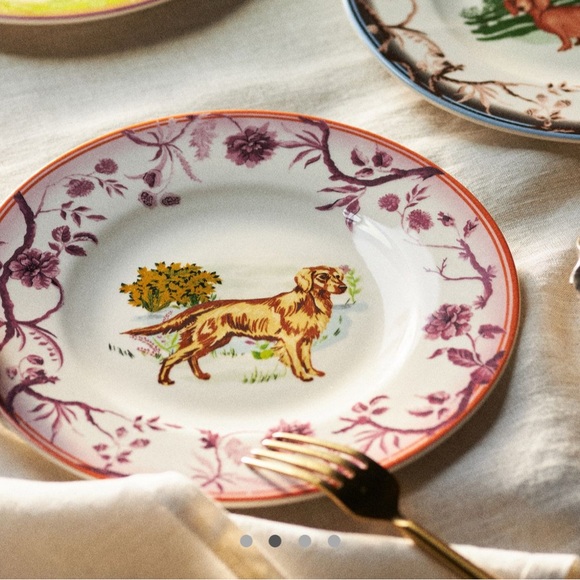 Anthropologie Golden Retriever dessert plates - Picture 2 of 3